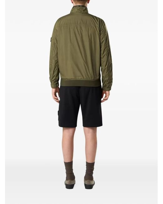 Stone Island Black Logo-Patch Cargo Shorts for men