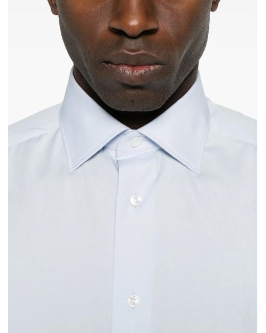 メンズ Zegna ポプリン シャツ White