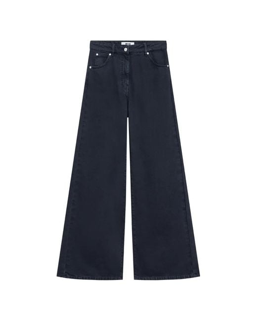 MSGM Blue Wide-Leg Jeans