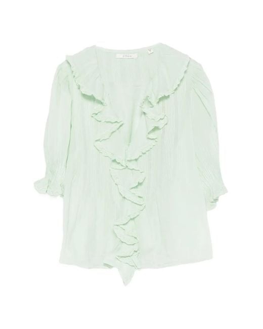 Doen Green Henri Ruffled Blouse