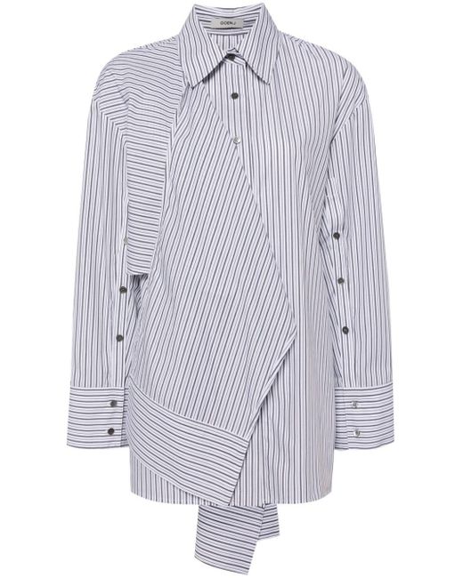 Goen.J Gray Stripe-print Cotton Shirt