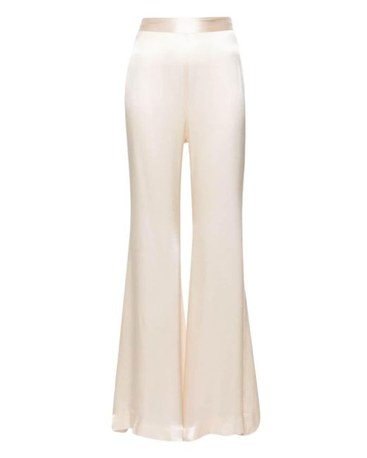 Nina Ricci White High-waist Flared Pajama Trousers