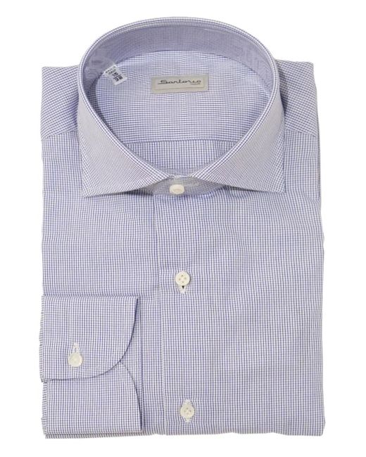 Camicia A Quadretti di Sartorio Napoli in Blue da Uomo