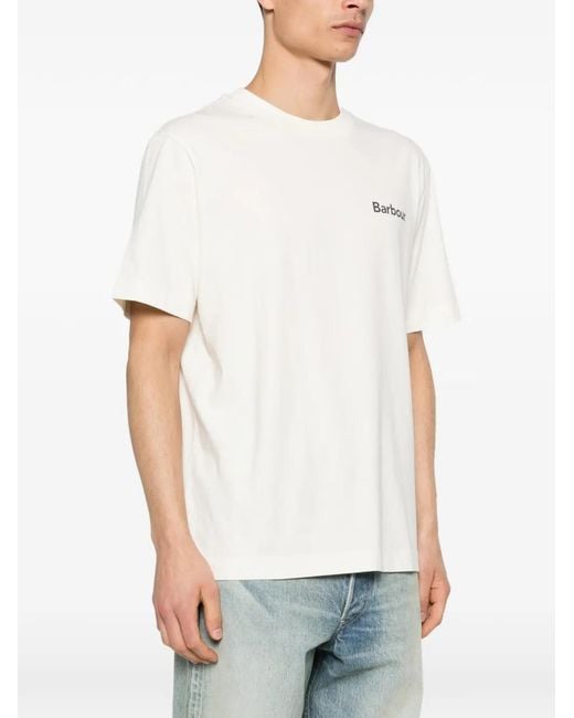 Barbour White T-Shirt À Logo Imprimé for men