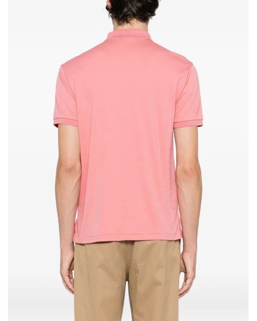 Polo Ralph Lauren Pink Embroidered-Logo Cotton Polo Shirt for men