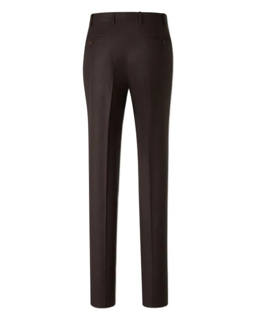 Canali Gray Pressed-Crease Trousers for men