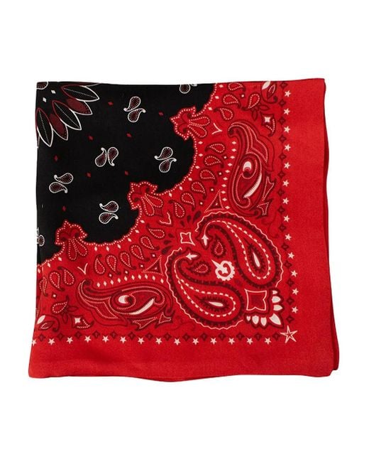 Amiri Red Silk Scarf for men