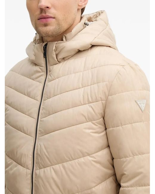 Guess Natural Hooded Quilted Jacket for men