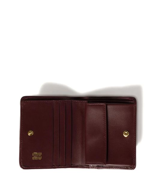 Miu Miu Purple Small Matelassé Nappa Leather Wallet