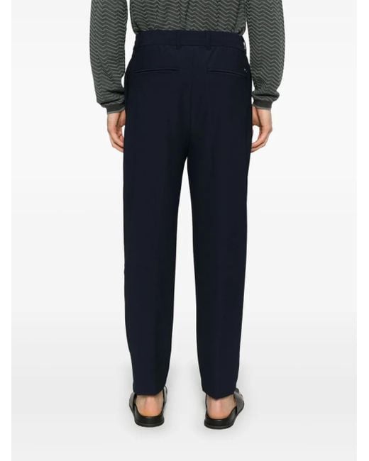 Emporio Armani Marineblaue Slim-Fit-Hose Aus Stretch-Nylon in Blue für Herren