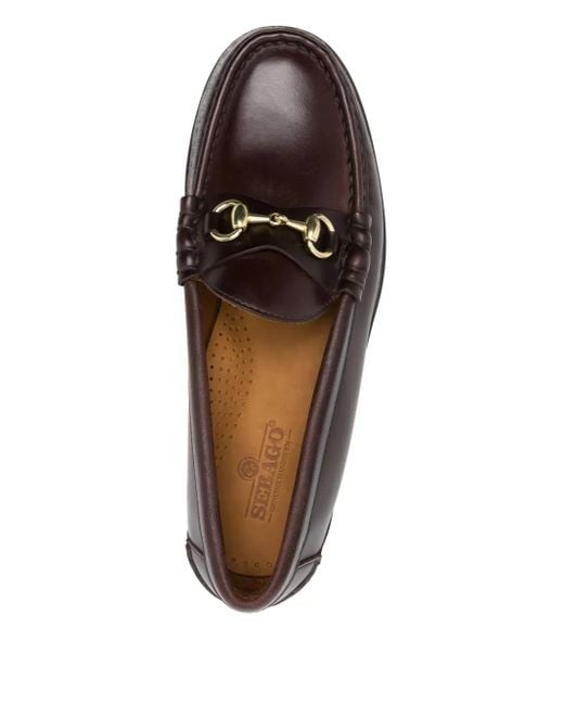 Sebago Brown Horsebit Leather Loafers for men