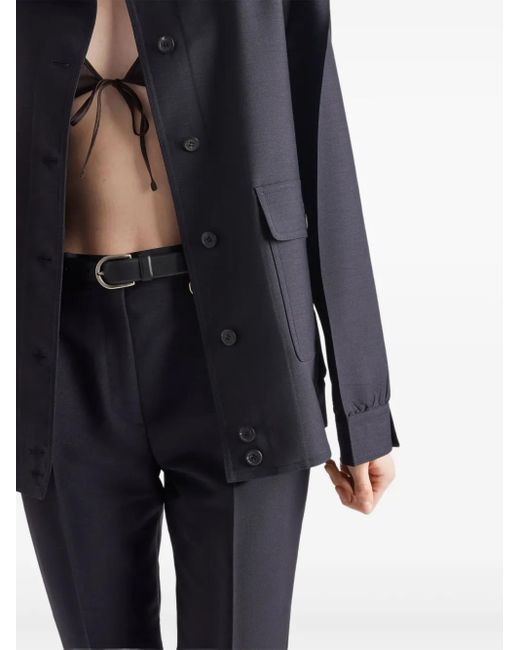 Prada Blue Tapered-Leg Trousers