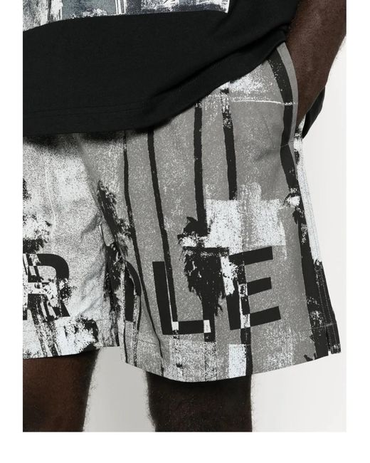 Purple Brand White Mirage All Around Shorts for men