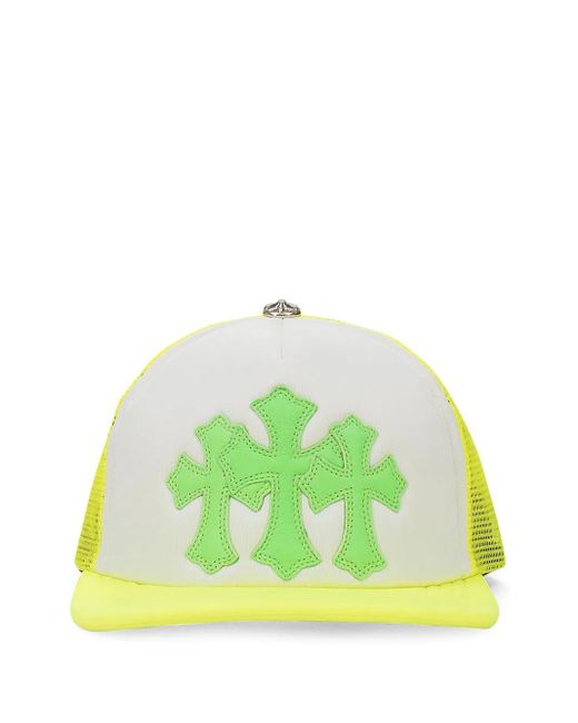 Chrome Hearts Green Cross-Patch Trucker Cap for men