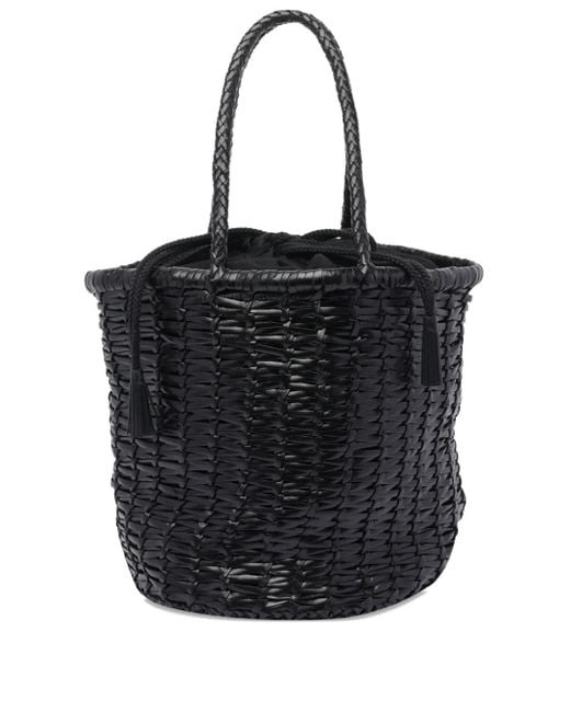 Dragon Diffusion Bucket-Tas Van Gevlochten Leer in het Black