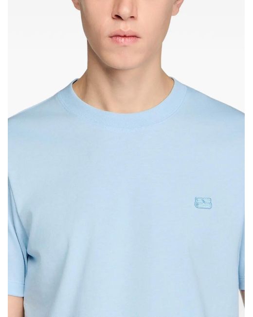 Sandro Blue T-Shirt With Double S Patch for men