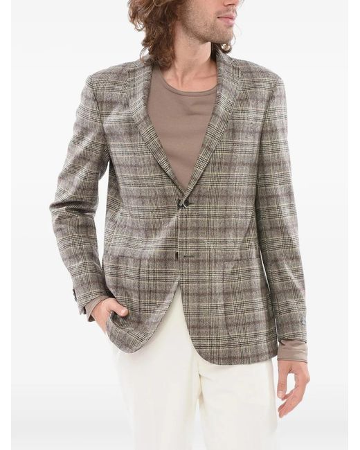 Corneliani Gray Patterned Wool Blazer for men