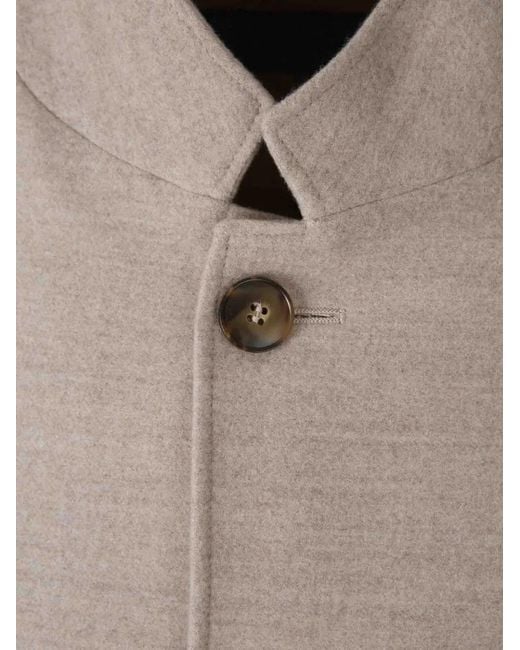 Canali Gray High-Neck Patch-Pocket Jacket for men