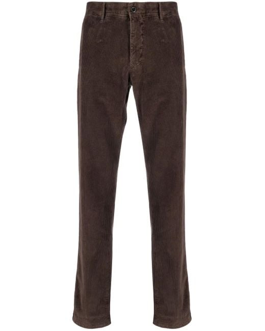 Pantalones ajustados con cierre de botón Incotex de hombre de color Brown