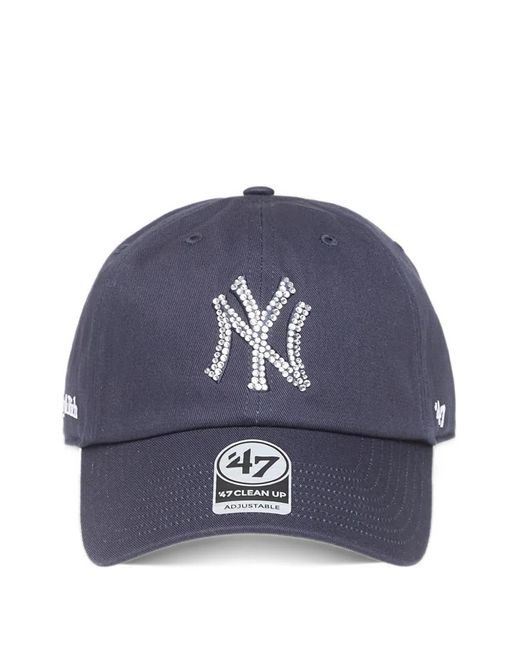 Sporty & Rich Blue Yankees Crystal-Embellished Cap