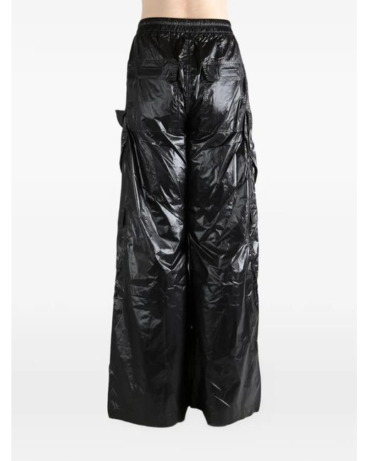 Rick Owens Black Cargo Drawstring Trousers for men