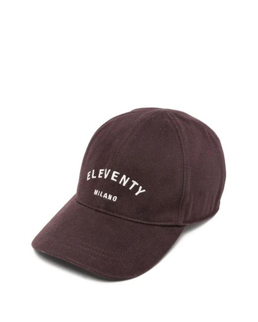 Eleventy Brown Logo-Embroidered Baseball Cap for men