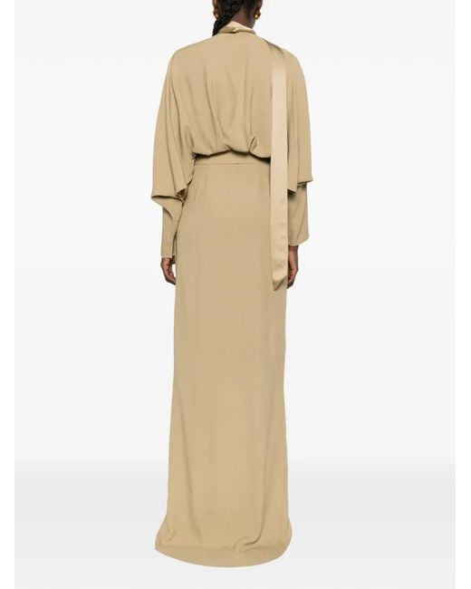 ‎Taller Marmo Natural Belted Split Maxi Dress