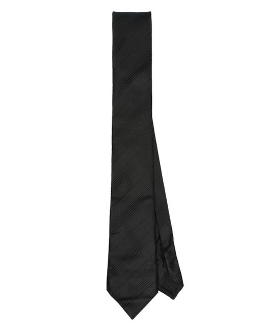 Saint Laurent Black Striped Silk Tie for men