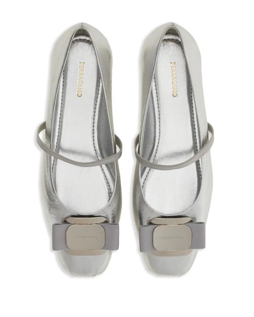 Ferragamo White Flat Shoes