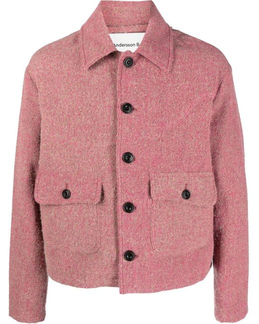 ANDERSSON BELL Marshall Wool Shirt-jacket in Pink for Men | Lyst UK