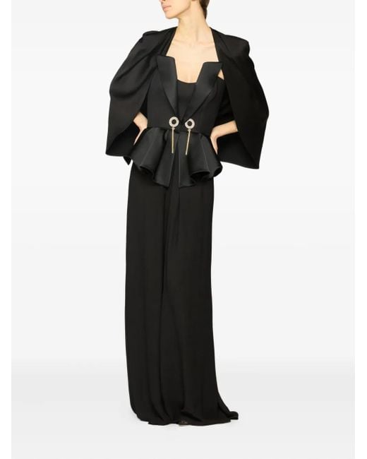 Genny Black Draped Cape