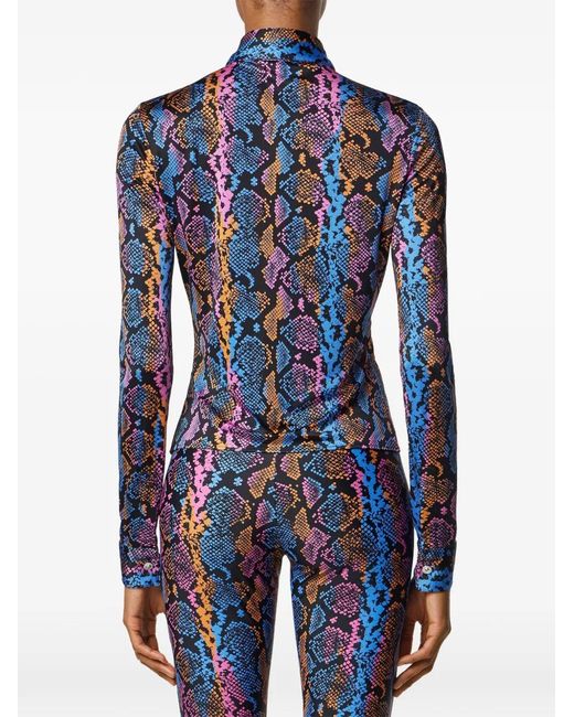 Versace Blue Python-Print Shirt