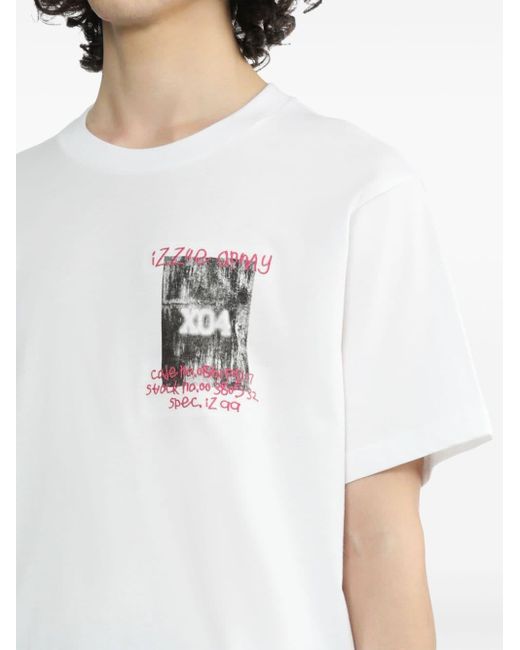 Izzue White Graphic-print Cotton T-shirt for men