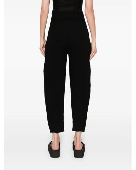 Transit Black Embossed-Effect High-Waist Trousers