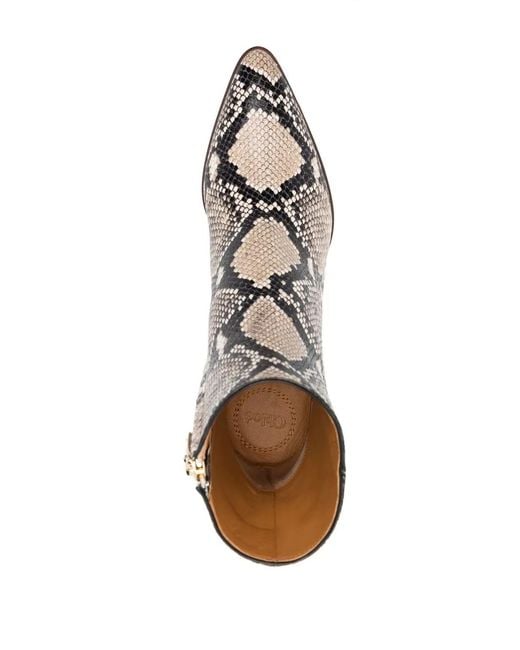 Chloé Natural 80Mm Heeled Ankle Boots