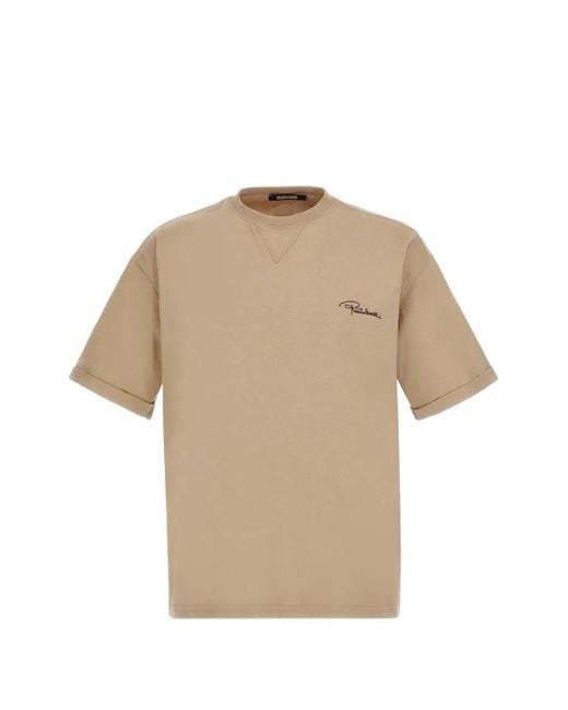 Roberto Cavalli Natural Logo-Patch T-Shirt for men