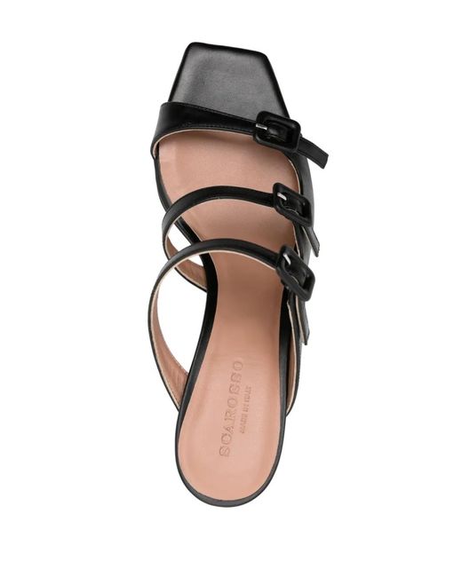 Scarosso Black Manuela 65Mm Leather Mules