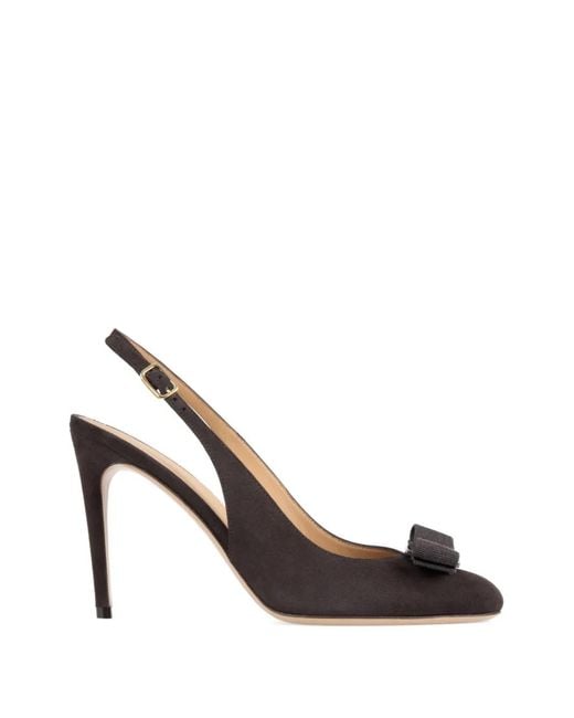 Ferragamo Metallic Vara Bow Slingback Pumps
