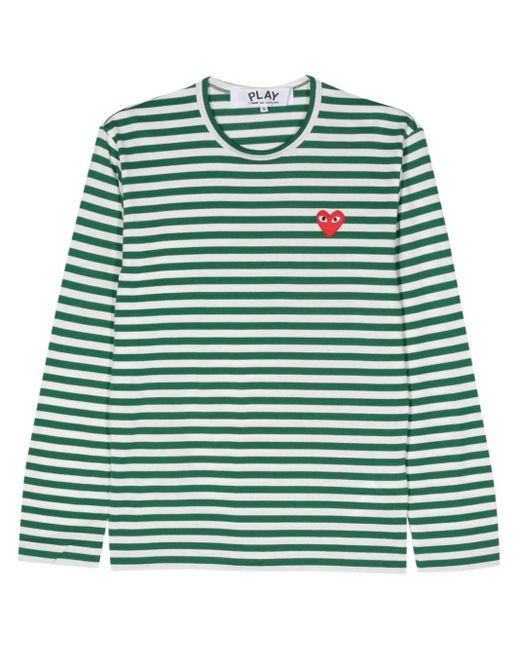 COMME DES GARÇONS PLAY Green Logo-patch Cotton T-shirt