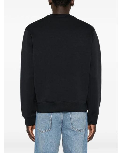 Emporio Armani Black Logo-Print Crew-Neck Sweatshirt for men