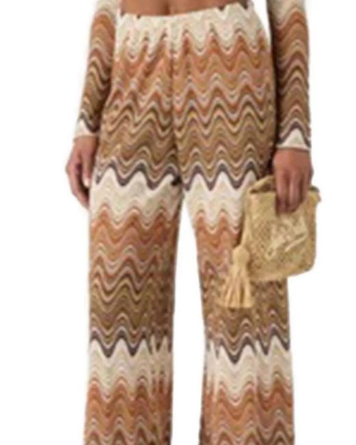 Mc2 Saint Barth Natural Amalia Degradé Raschel Long Trousers Pant