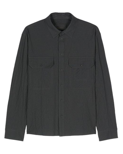 メンズ Neil Barrett Crinkled Cotton Shirt Black