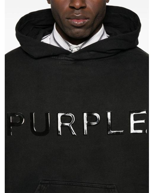 Purple Brand Hoodie Met Logopatch in het Black voor heren