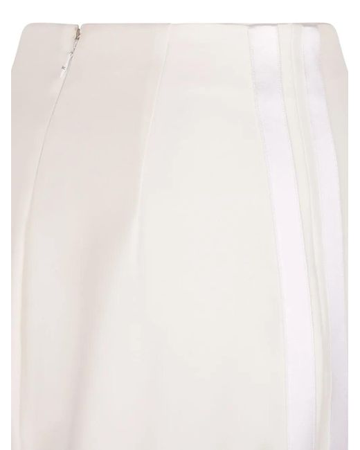 Elisabetta Franchi White Satin-Band Crêpe Skirt