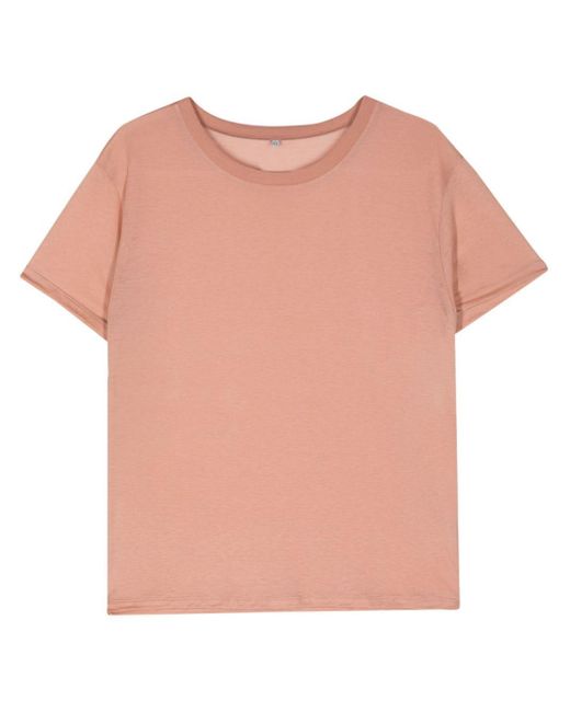 Baserange T-shirt Met Slub Textuur in het Pink