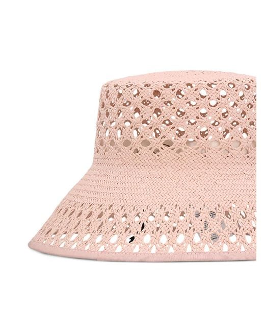 Max Mara Pink Amora Woven Bucket Hat