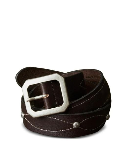Fortela Black Topstitching Leather Belt for men