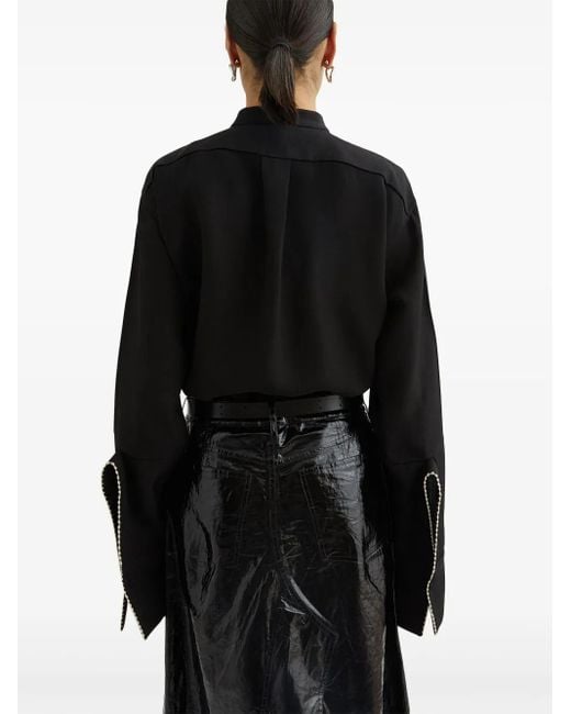 Jil Sander Black Pleated Shirt