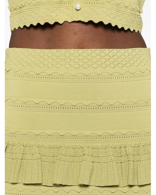 Sandro Yellow Mini Ruffled Skirt