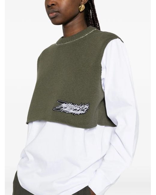 GR10K Green Logo-Patch Knitwear